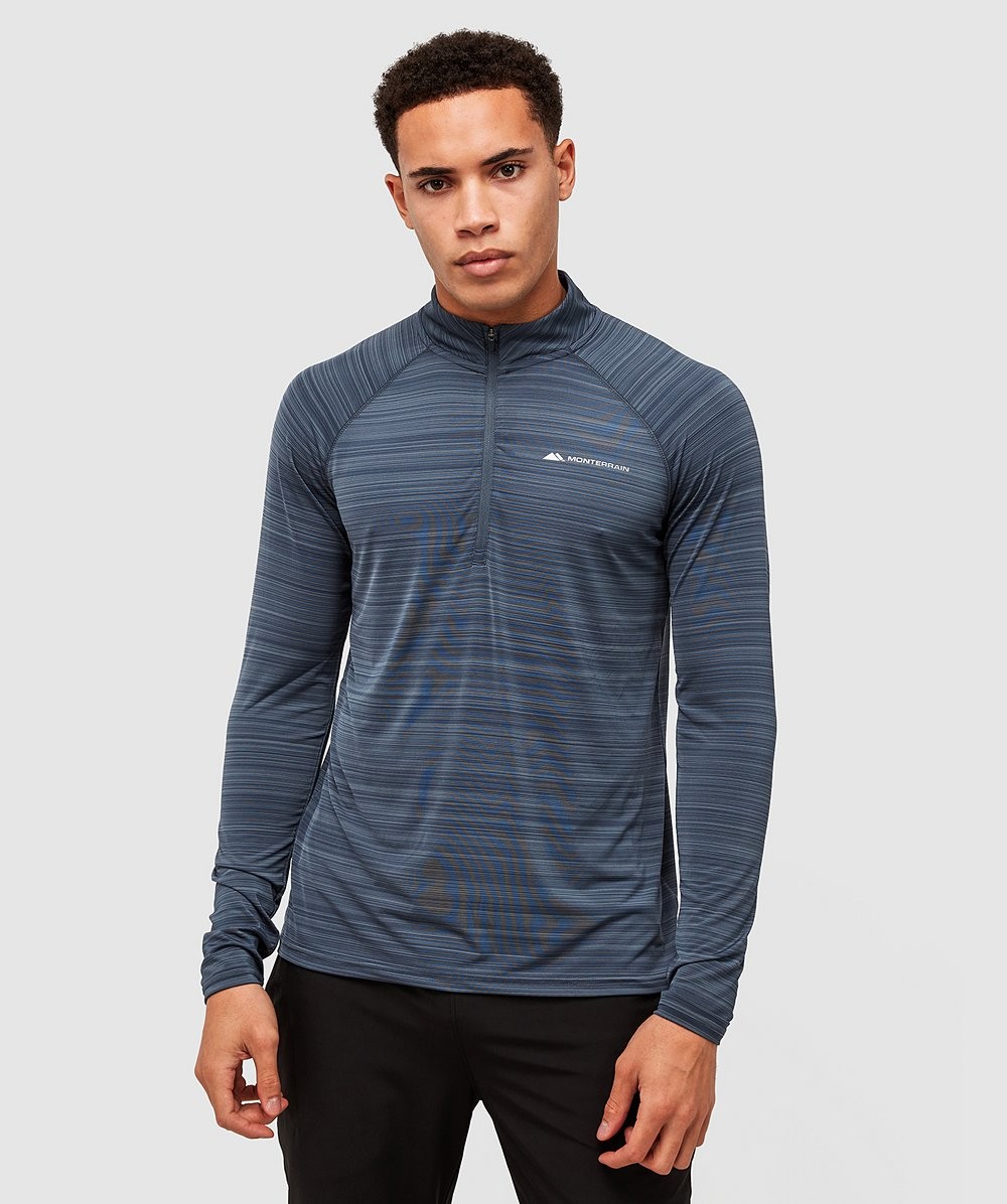 Lyder Quarter Zip Long Sleeve T-Shirt | Dark Slate | Monterrain