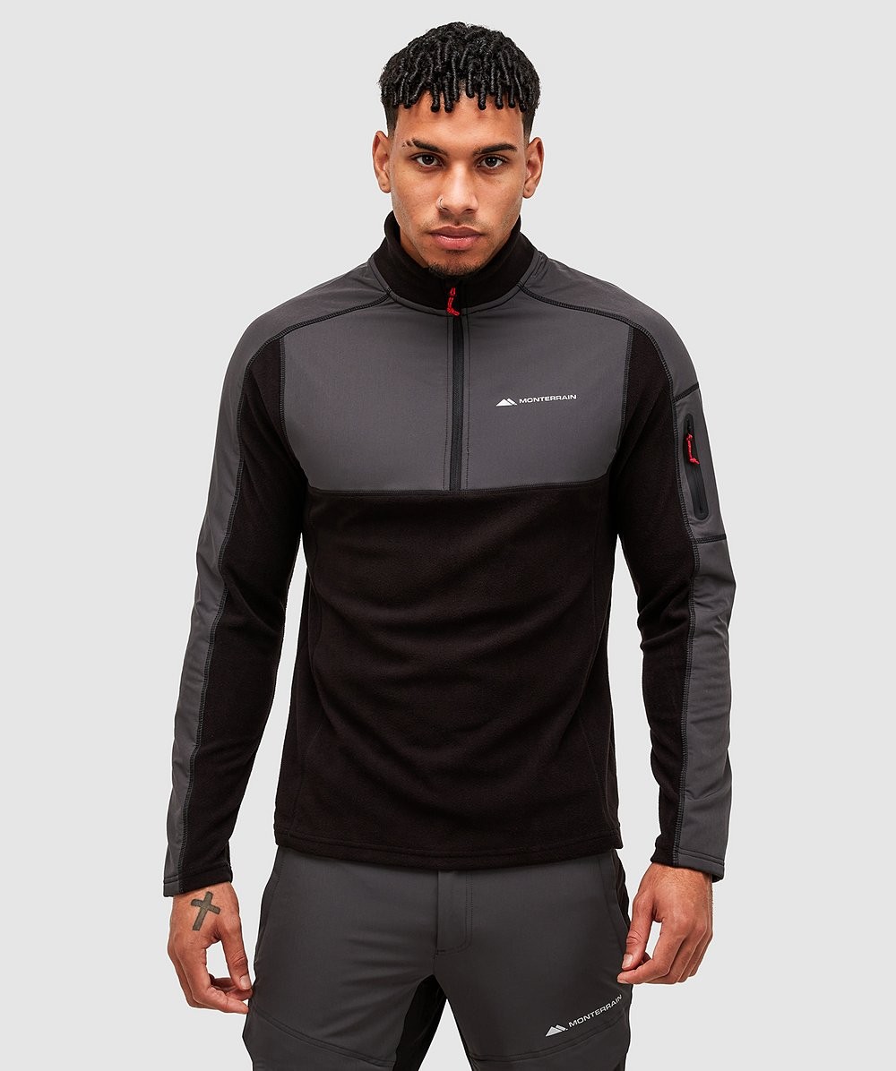 Amery 2.0 Micro Fleece Quarter Zip Top | Jet Black / Asphalt