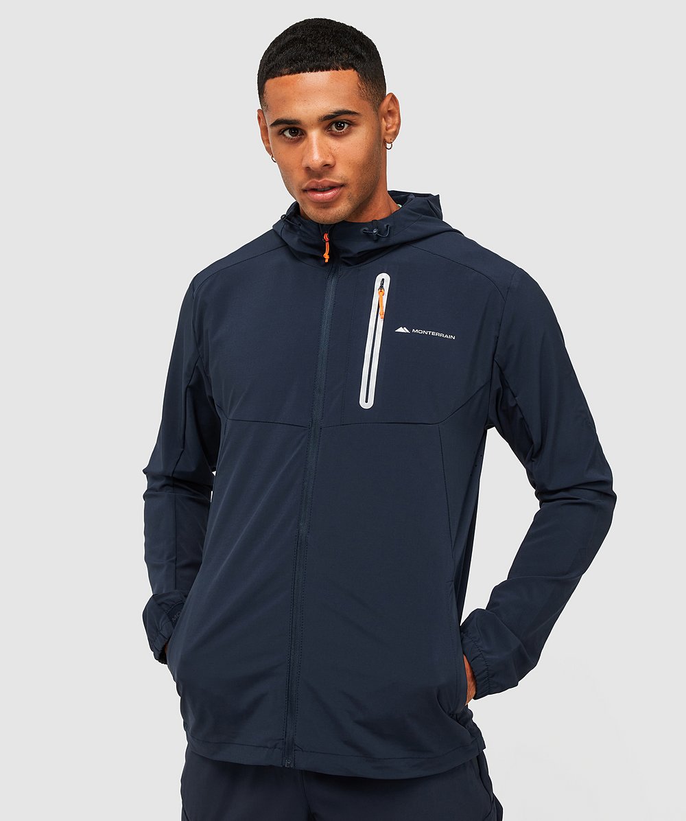 Ramble Woven Running Jacket | Navy / Orange | Monterrain