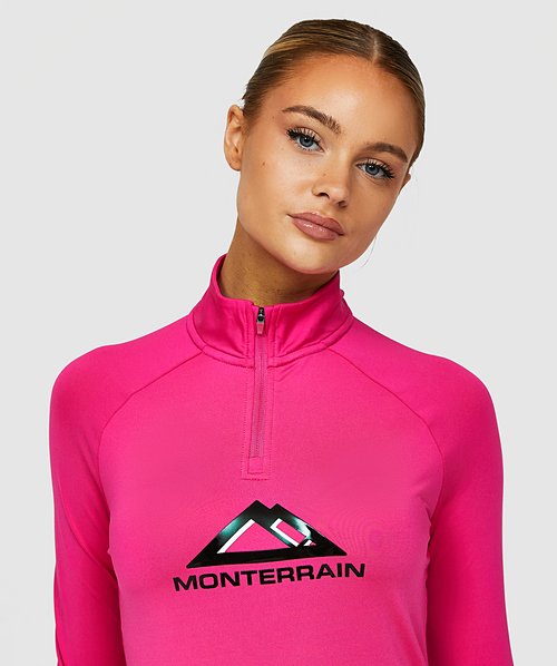 Monterrain Womens Glide Quarter Zip Long Sleeve T-Shirt