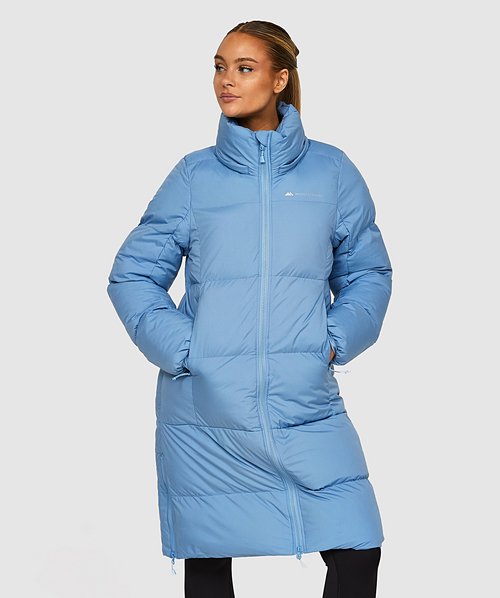 Blue - Longline Zip Front Parka Coat Jacket