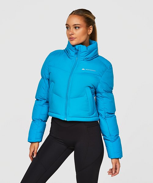 Womens blue puffer on sale jacket